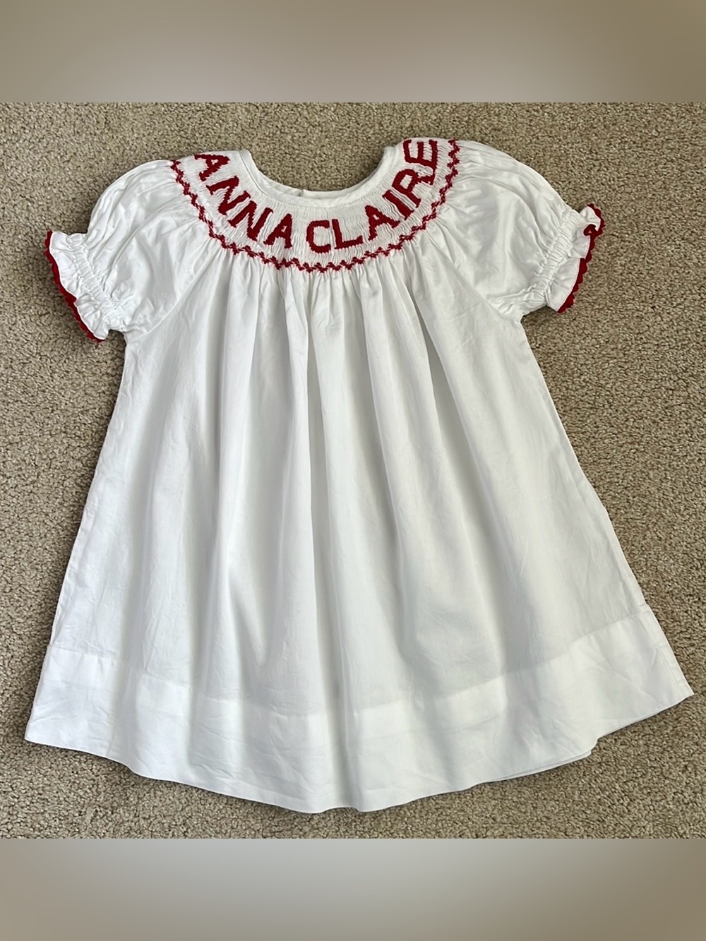 Custom Anna Claire smocked dress, 3T